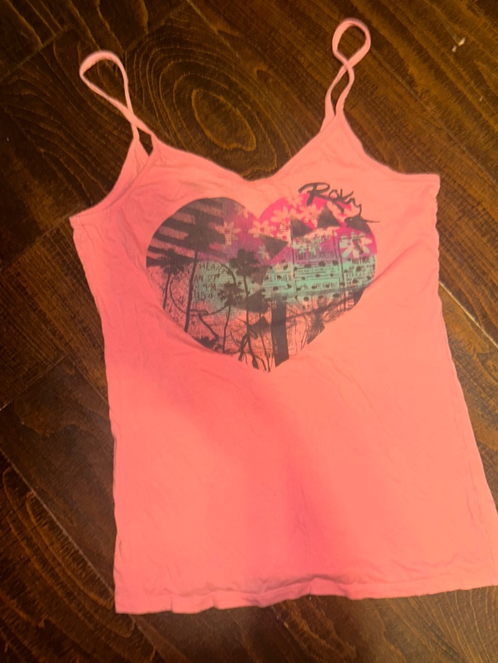 VTG y2k roxy pac sun pink graphic tank top women’s size large